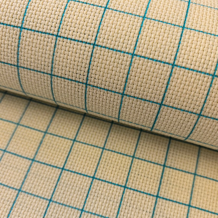 14CT Easy Count Aida Cotton Fabric with Washable Grid Lines, Ivory Beige