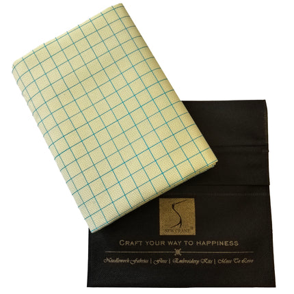 14CT Easy Count Aida Cotton Fabric with Washable Grid Lines, Ivory Beige
