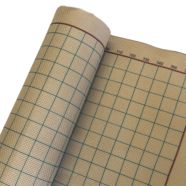 14CT Easy Count Aida Cotton Fabric with Washable Grid Lines, Linen Grey