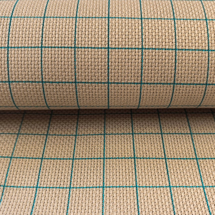 14CT Easy Count Aida Cotton Fabric with Washable Grid Lines, Linen Grey