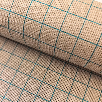 14CT Easy Count Aida Cotton Fabric with Washable Grid Lines, Linen Grey