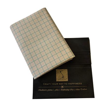 14CT Easy Count Aida Cotton Fabric with Washable Grid Lines, Linen Grey