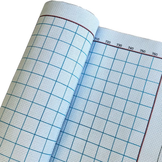 14CT Easy Count Aida Cotton Fabric with Washable Grid Lines, Mist Blue