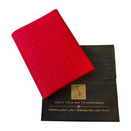 14CT Easy Count Aida Cotton Fabric with Washable Grid Lines, Ruby Red