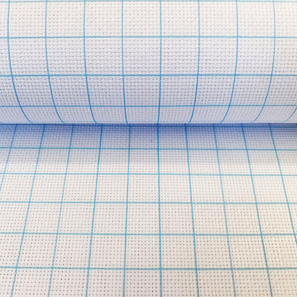 14CT Easy Count White Aida Cotton Fabric with Washable Grid Lines, Ideal for Cross Stitch