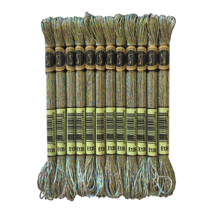 Metallic Embroidery Thread, Pack of 12 Skeins, Golden Dawn
