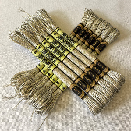 Metallic Embroidery Thread, Pack of 12 Skeins, Silver