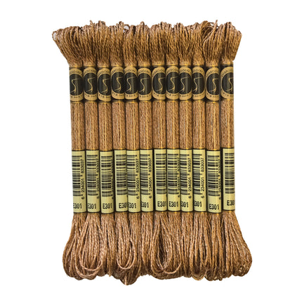 Metallic Embroidery Thread, Pack of 12 Skeins, Copper