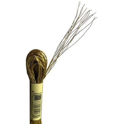 Metallic Embroidery Thread, Pack of 12 Skeins, Light Gold