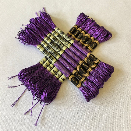Metallic Embroidery Thread, Pack of 12 Skeins, Ruby Purple