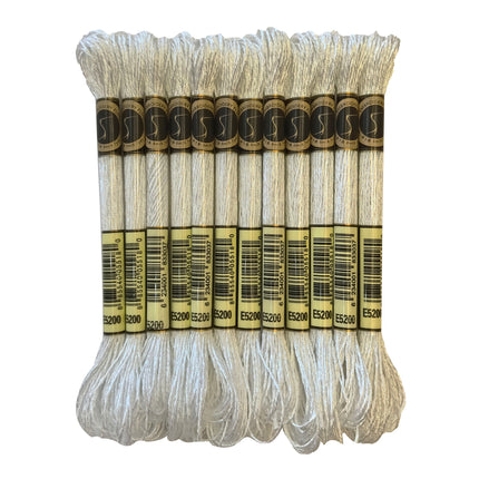 Metallic Embroidery Thread, Pack of 12 Skeins, Snow White