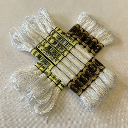 Metallic Embroidery Thread, Pack of 12 Skeins, Snow White