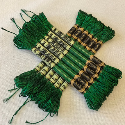 Metallic Embroidery Thread, Pack of 12 Skeins, Green Emerald