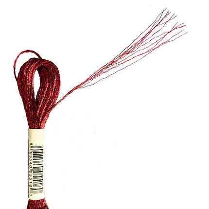 Metallic Embroidery Thread, Pack of 12 Skeins, Ruby Red