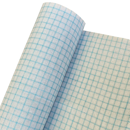 25CT Easy Count Embroidery Fabric, White with Blue Water-Soluble Gridlines