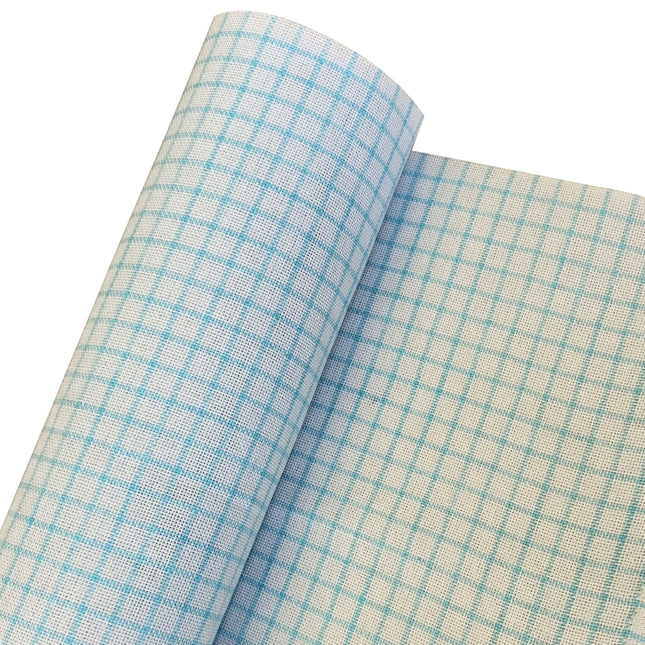 25CT Easy Count Embroidery Fabric, White with Blue Water-Soluble Gridlines