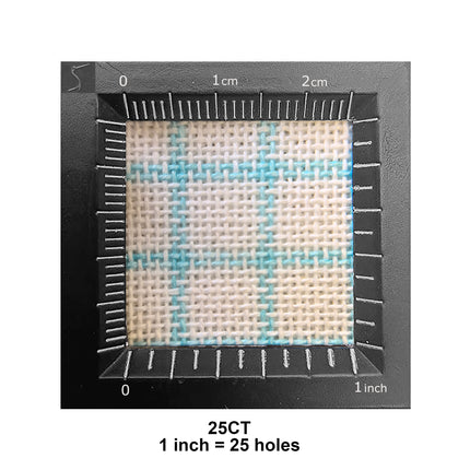 25CT Easy Count Embroidery Fabric, White with Blue Water-Soluble Gridlines