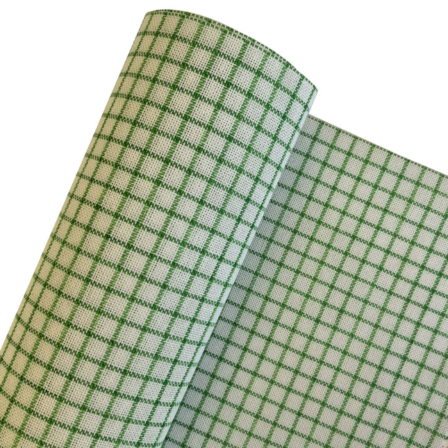 25CT Easy Count Embroidery Fabric, White with Green Water-Soluble Gridlines