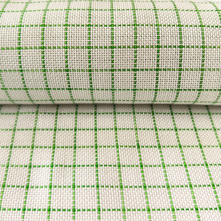 25CT Easy Count Embroidery Fabric, White with Green Water-Soluble Gridlines