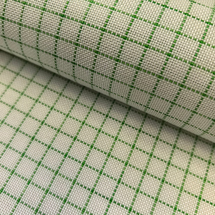 28CT Easy Count Embroidery Fabric, White with Green Water-Soluble Gridlines