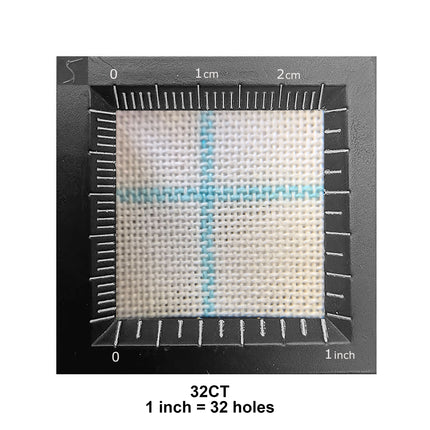 32CT Easy Count Embroidery Fabric, White with Blue Water-Soluble Gridlines