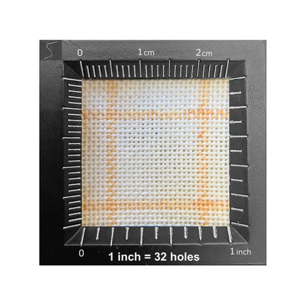 32 Count Easy Count Evenweave Fabric – White with Orange Water-Soluble Grid