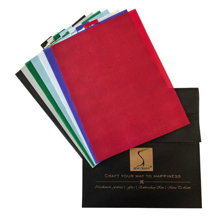 14 Count Plastic Aida Mesh Fabric Sheets, Pre-Cut Sampler Pack, 8.3 x 11Inch Squares, Set of 7 Pieces