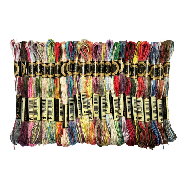 24 Skeins of A Rainbow of Variegated Cross Stitch Threads