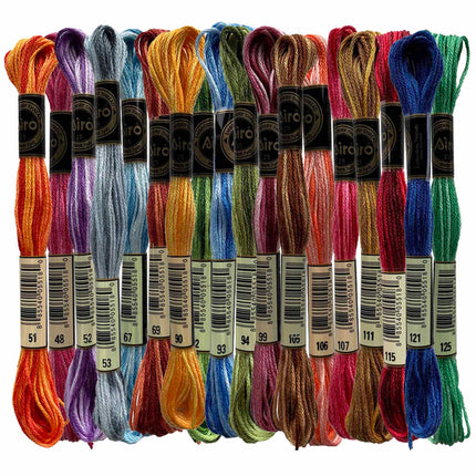 18 Skeins of Mesmerizing Variegated Threads Variations Embroidery Floss Pack