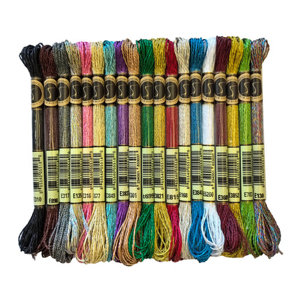 19 Vibrant Colors Metallic Embroidery Threads, Sold by Skein