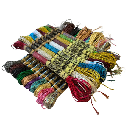 Assorted metallic threads for embroidery 