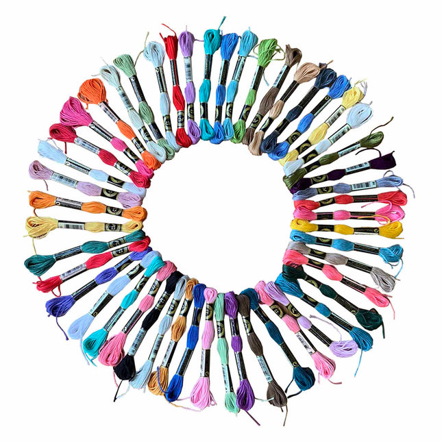 50pcs Colourful Embroidery Floss Pack for Cross Stitching and Embroidery